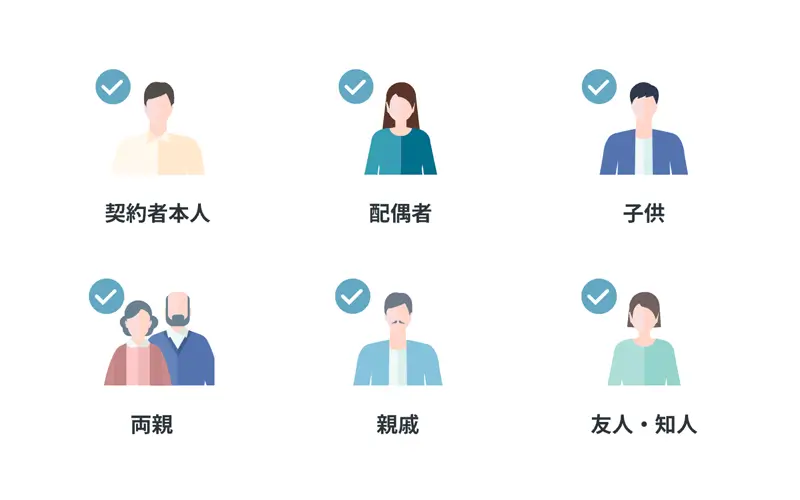 家族や友人にシェアしても対象になる